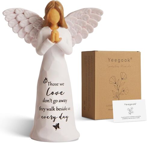 Sympathy Gifts for Loss of Loved One, 6" Handcrafted Memorial Angel Figurine, Memorial Gifts for Loss of Mom Dad, Condolences Bereavement Remembrance in Memory of Loved One Gift in Saudi Arabia