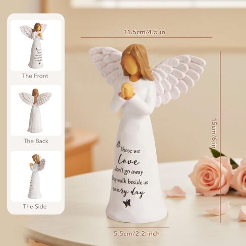 Sympathy Gifts for Loss of Loved One, 6" Handcrafted Memorial Angel Figurine, Memorial Gifts for Loss of Mom Dad, Condolences Bereavement Remembrance in Memory of Loved One Gift in Saudi Arabia