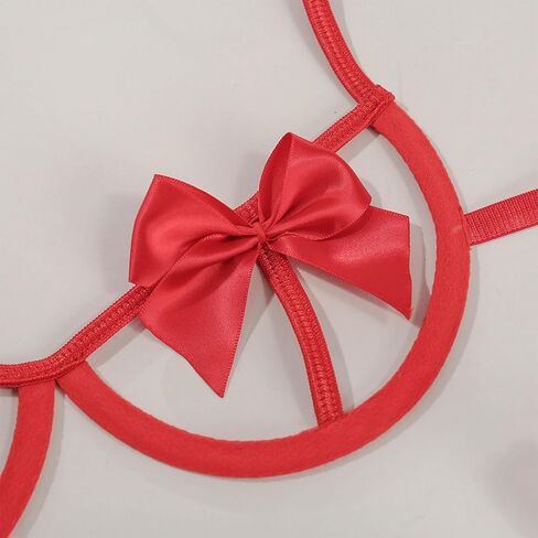 Lingerie Sets for Women Sexy, Naughty Underwire Bow Lingerie Christmas Valentines Lingerie Onesize 2-8 in Saudi Arabia