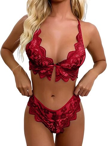 Hollow Out Underwear Green Front Closure Bra Briefs Lace Lingerie Women'S Set in Saudi Arabia