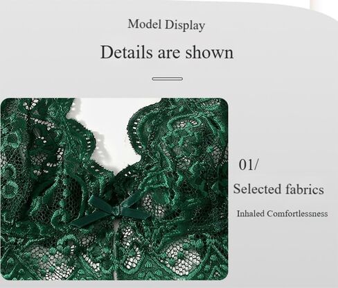 Hollow Out Underwear Green Front Closure Bra Briefs Lace Lingerie Women'S Set in Saudi Arabia