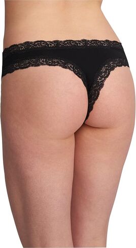 Fleur't Women's Iconic Lace Thong 103, Black, S in Saudi Arabia