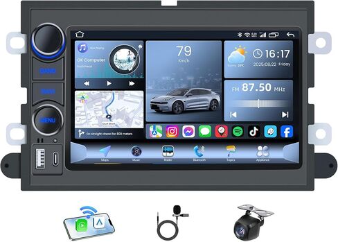 ستيريو راديو السيارة لسيارة Ford F150 2004-2008: شاشة منفصلة تعمل باللمس مقاس 7 بوصات 1280 * 800 - [2G+32G] وحدة رئيسية مع Carplay لاسلكي Andriod Auto 5GWiFi وكاميرا احتياطية بلوتوث ونظام تحديد المواقع FM SWC in Kuwait