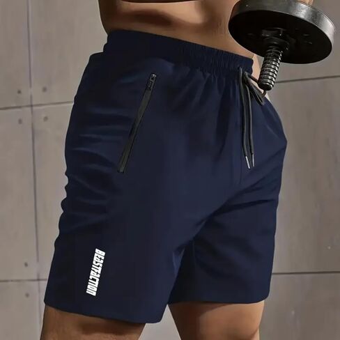 Men's Running Shorts with Zipper Pockets, Quick Dry Athletic Hiking Shorts Elastic Waist for Outdoor Travel, 1 Piece in Saudi Arabia