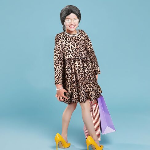 Yaomiao Girls 8 Pcs Old Lady Costume Set for 100th Day of School Toddler in Saudi Arabia