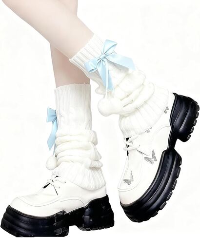Y2K Leg Warmer Cutecore Accessory Cutecore Leg Warmers for Women Girls, Clothes with Pom Poms Kawaii Leg Socks in Saudi Arabia