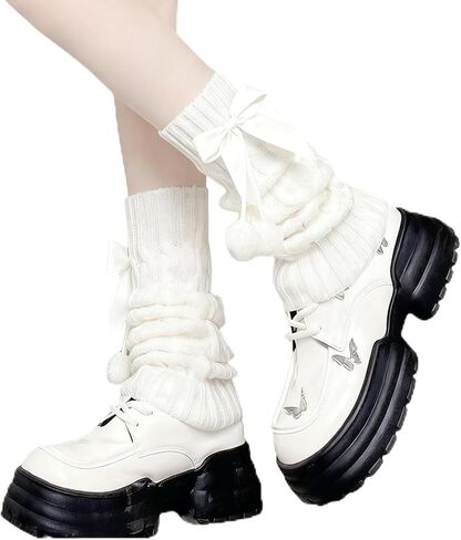 Y2K Leg Warmer Cutecore Accessory Cutecore Leg Warmers for Women Girls, Clothes with Pom Poms Kawaii Leg Socks in Saudi Arabia