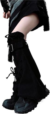 Kawaii Denim Leg Warmers Japanese Harajuku Lolita Y2K Leg Covers Jeans Stockings Punk Gothic Long Leg Sleeve in Saudi Arabia