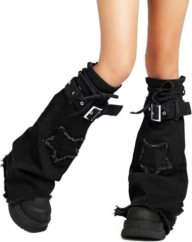 Kawaii Denim Leg Warmers Japanese Harajuku Lolita Y2K Leg Covers Jeans Stockings Punk Gothic Long Leg Sleeve in Saudi Arabia
