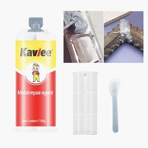 All-Purpose Repair Glue, AB Glue Waterproof Sealant, Casting Repair Glue for Metal, Metal Repair Paste Magic Welding Glue for Repairing All Surfaces (2PCS)