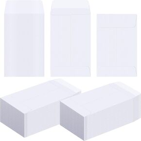 1000 Pcs 2.25 x 3.5 Inch Coin Envelopes Bulk Small Envelopes Self Adhesive for Money Cash Key Storage Home Office Supplies(White)