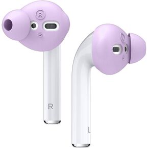 elago Earbuds Cover Designed for Apple AirPods 2 & 1 or EarPods, Silicone Ear Tips, Ear Grip, Sound Quality Enhancement [4 Pairs: 2 Large + 2 Small] (Lavender)