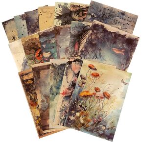 100Pcs Scrapbook Craft Paper Kit for Scrapbook Journaling Supplies，Sea Craft Supplies Materials Decoupage Paper for Scrapbooking Supplies，Bullet Journal Stencils as Junk Journal Supplies