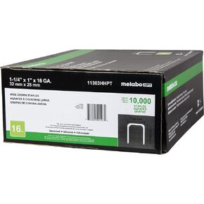 Metabo HPT 16 Gauge Galvanized Roofing Staples for N5024A2, 1-Inch x 1-1/4-Inch, 10000 Count (11303HHPT)