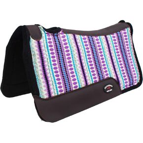 Horse SADDLE PAD Western Contoured Cotton Fleece Lined Pink 39RT08