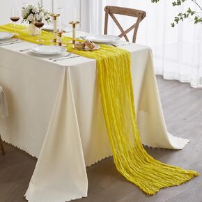 Nialnant Cheese Cloth Table Runner, 35 x 160 Inch Sage Green Boho Table Runner, Holiday Table Runner for Special Banquets Party, Wedding Reception Bridal Showers Decorations