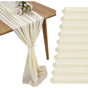 BEDDEB 5 Pack Dusty Rose Chiffon Table Runner 10Ft Sheer Wedding Table Runner 29x120 Inches Romantic Tulle Table Runner for Rustic Wedding Decor Birthday Party Bridal Baby Shower Table Decoration