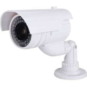 Sonew Dummy Camera, MR-2000 Fake Bullet Camera Security Waterproof Camera for Indoor Outdoor Use with Simulated Red LED Flashing Lights