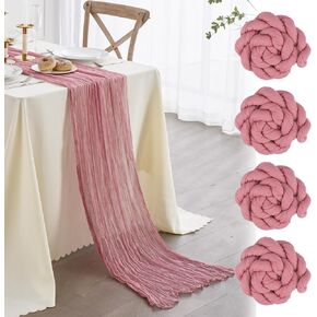 Nialnant Cheese Cloth Table Runner, 35 x 160 Inch Sage Green Boho Table Runner, Holiday Table Runner for Special Banquets Party, Wedding Reception Bridal Showers Decorations in Kuwait