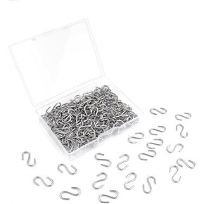 100 Pcs Mini S Hooks for Hanging Mini S Hook for Crafts 1 Metal S Hooks Mini S Shaped Hanger Ornament for Jewelry 1/2 Inch Wire Hangers for Diy Jewelry Small S-Shaped Connectors for Diy Key Chain