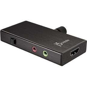 j5create Live Video Capture Card - HDMI to USB-C, Supports 1080p 60FPS Video and Audio Recording, Power Delivery 60W Pass Through, Ideal for PC Xbox Playstation Android Game Live Streaming (JVA02)