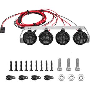 HIRCQOO 1/10 RC Car Roof Lights Body Shell Light Bar Kit Compatible with Traxxas TRX-4 Axial SCX10 90046 RC4WD D90 CC01 RedCat Gen8 1/10 1/12 RC Crawler Truck Car (6LED)