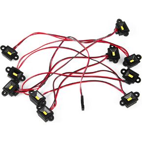 RCHUBAM RC LED Rock Light Kit Chassis Light Compatible with TRX-4 / TRX-6 G63 1/10 RC Crawler Car Upgrade Parts (8 Lamp Beads)