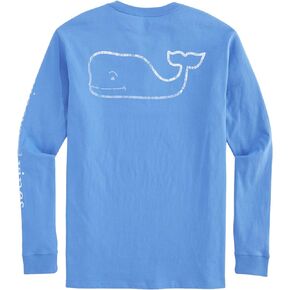 تي شيرت Vineyard Vines الرجالي من Burgee Vintage Whale بأكمام طويلة وجيب