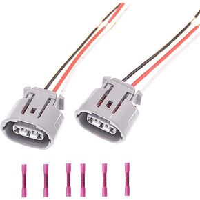 2Pcs Connector 3-Way 3 pin Replacement for Car Alternator Plug Connector 90980-11349
