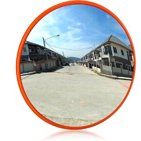 Geetery Convex Traffic Mirror for Driveway Security Mirror Wide Angle Curved Safety with Adjustable Wall Fixing Bracket for Driveway Road Shop Garage Parking Lot Blind Spot Hide (Stylish,17.7 Inch) in Saudi Arabia