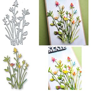 Floral Stems Metal Die Cuts for Card Making,Spring Flower Leaf Grass Card Cutting Dies Cut Stencils DIY Scrapbooking Album Decorative Embossing Paper Card Embossing Craft