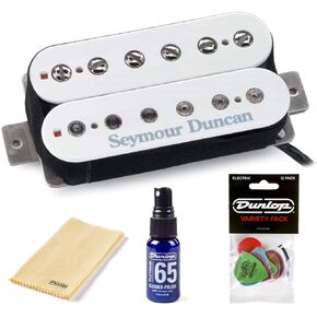 Seymour Duncan SH-4 JB Model Humbucker Pickup - Bundled with Dunlop Pick Pack, Platinum 65 Cleaner-Polish, and Polish Cloth (Zebra)