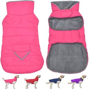 Dog Coat, Waterproof Dog Winter Jacket with Pocket, Reflective Adjustable Dog Snow Vest, Warm Cozy Fleece Sweater for Small Medium Extra Large Dogs - American Flag, XS