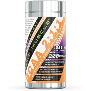 Amazing Muscle BCAA 2:1:1-1000 Mg Capsules - Supports Exercise Performance - Helps to Improve Excercise Endurance - Promotes Lean Muscle Mass (200 Capsules)