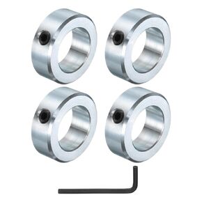 uxcell 4pcs Set Screw Shaft Collars 1-1/4" Bore Zinc Plated Steel Shaft Collars, 2" OD, 11/16" Width Axle Collar Clamp with Hex Wrench