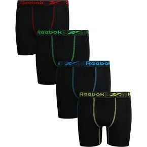 Reebok Boys Underwear - Performance Boxer Briefs (4 Pack), Size 16-18, All Black in Kuwait