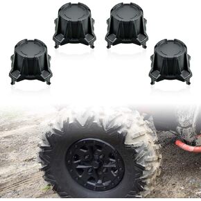 SAUTVS Tire Wheel Hub Caps, Black Center Cap Cover for Can-Am Maverick X3 Turbo R 2017-2020 Accessories (4PCS)