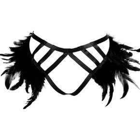 Women's Punk Garter Belt Gothic Feather Harness Leg Socks Adjust Strap Carnival Dance Accessories(2)