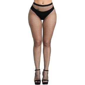 VISGASUR Fishnet Stockings For Women High Waisted Fishnet Tights Sexy Wide Mesh Fishnet Stockings