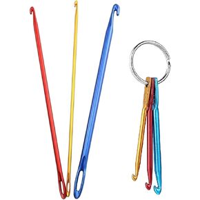 Zuoyou Crochet Hook Kit with Mini Keychain Crochet Hook, Aluminum Tunisian Afghan Crochet Knitting Needle with Eye