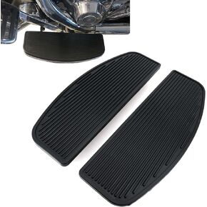 Americruise 1 Pair Motorcycle Insert Front Floorboards Foot Rest Boards for Harley Davidson Touring Electra Glide Road Glide Road King Softail (Rubber Black)