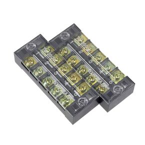 uxcell 2 Pcs 5 Positions Dual Rows 600V 25A Cable Barrier Block Terminal Strip TB-2505L