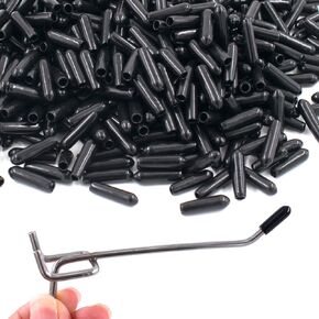 SnowTing 500pcs Pegboard Hooks Protector Peg Board Hook Tip Cap Round Rubber End Caps Rack Cover 15 mm Long (Inner Dia 3mm, Black)