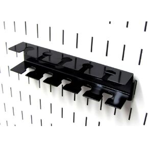 Wall Control ASM-SL-008 B Pegboard Slotted Tool Holder Bracket Slotted Metal Accessory for Wall Control Pegboard Only, Black