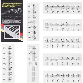 Happyyami Piano Beginner Sticker Introductory Piano Keyboard Decal Self Adhesive Removable Piano Number Sticker with Storage Bag for Children Adults
