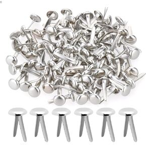 250pcs Paper Fasteners Brads Round Fasteners for Kids Craft Art Crafting School Project Brass Fasteners Decorative Paper Decoration Scrapbooking DIY Supplies (Round 6mm Silver)