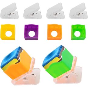 4 PCS Pool Chalk Holder Billiard Chalk Case Mini Billiard Cue Chalk Box Portable Belt Clip with Chalk Holders Billiard Cue Chalk Holder for Standard Square Shaped Chalk Cubes Snooker Tool Accessory