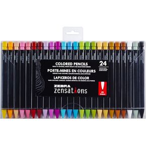 Zebra Pen Zensations Mechanical Colored Pencils, 2.0mm Point Size, Assorted Colored Lead, 12-Count