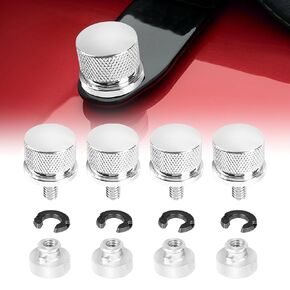 4 Pcs Seat Bolt Screw Rear Fender Seat Mount Nut Kit for Harley Touring Road King Street Glide Sportster Softail Dyna 1996-2024 Chrome