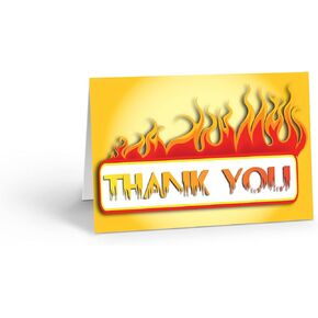 Stonehouse Collection | Flames Thank You Note Card | USA Made | 10 Boxed On Fire Cards & Envelopes (Standard)